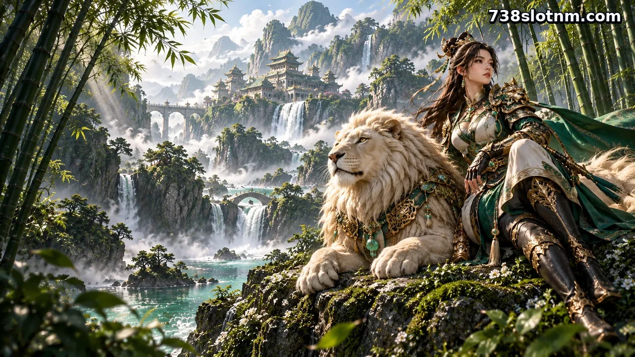 738slot — Penjaga Singa Gading bersama seekor singa putih